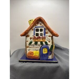 Tea Light Holder: Cottage Cozy's French Country Welcome House Ceramic Home
